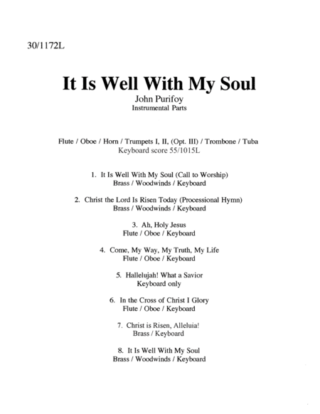 It Is Well With My Soul - Instrumental Parts