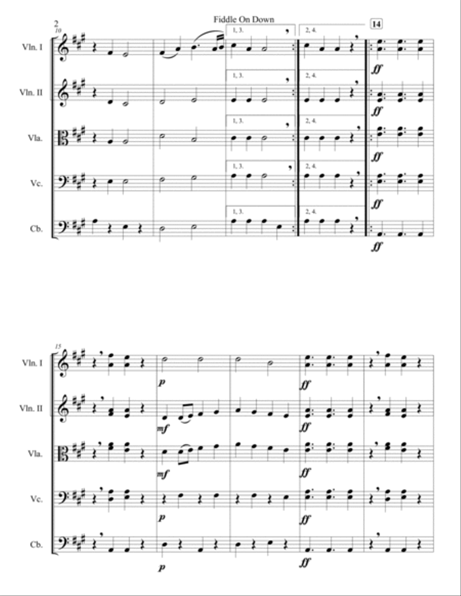 Fiddle On Down String Orchestra scores gallery preview page 2