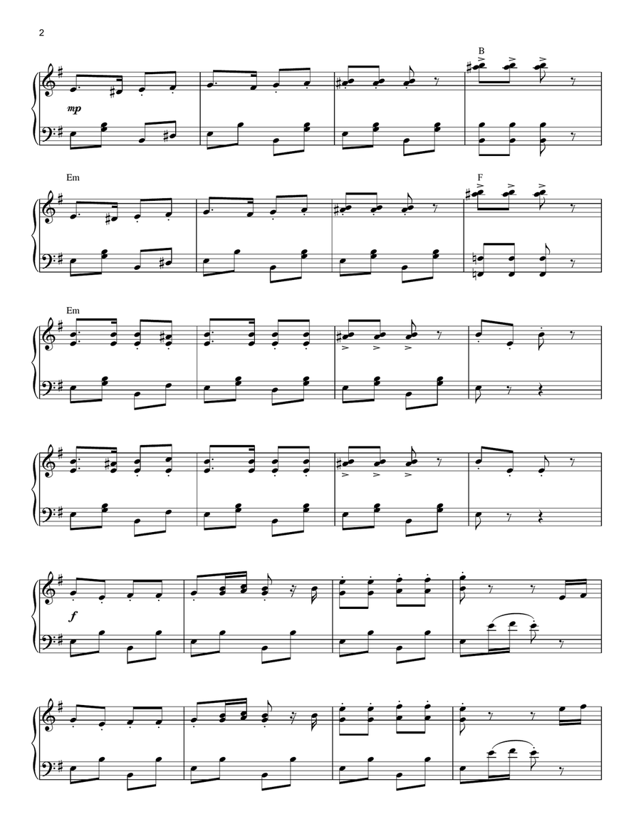 Angry Birds Theme Piano Solo scores gallery preview page 2