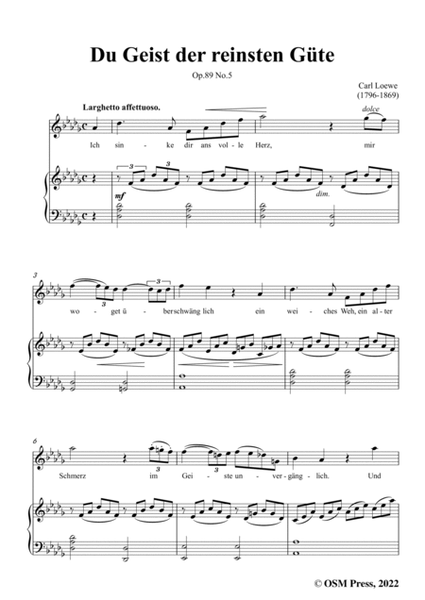 Loewe-Du Geist der reinsten Güte,Op.89 No.5,in D flat Major image number null