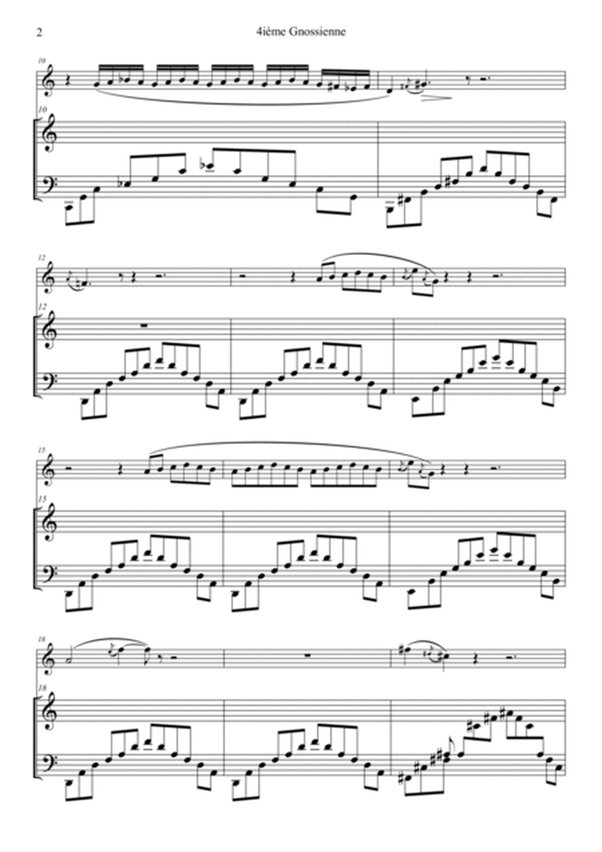 4ième Gnossienne arranged for Flute and Piano