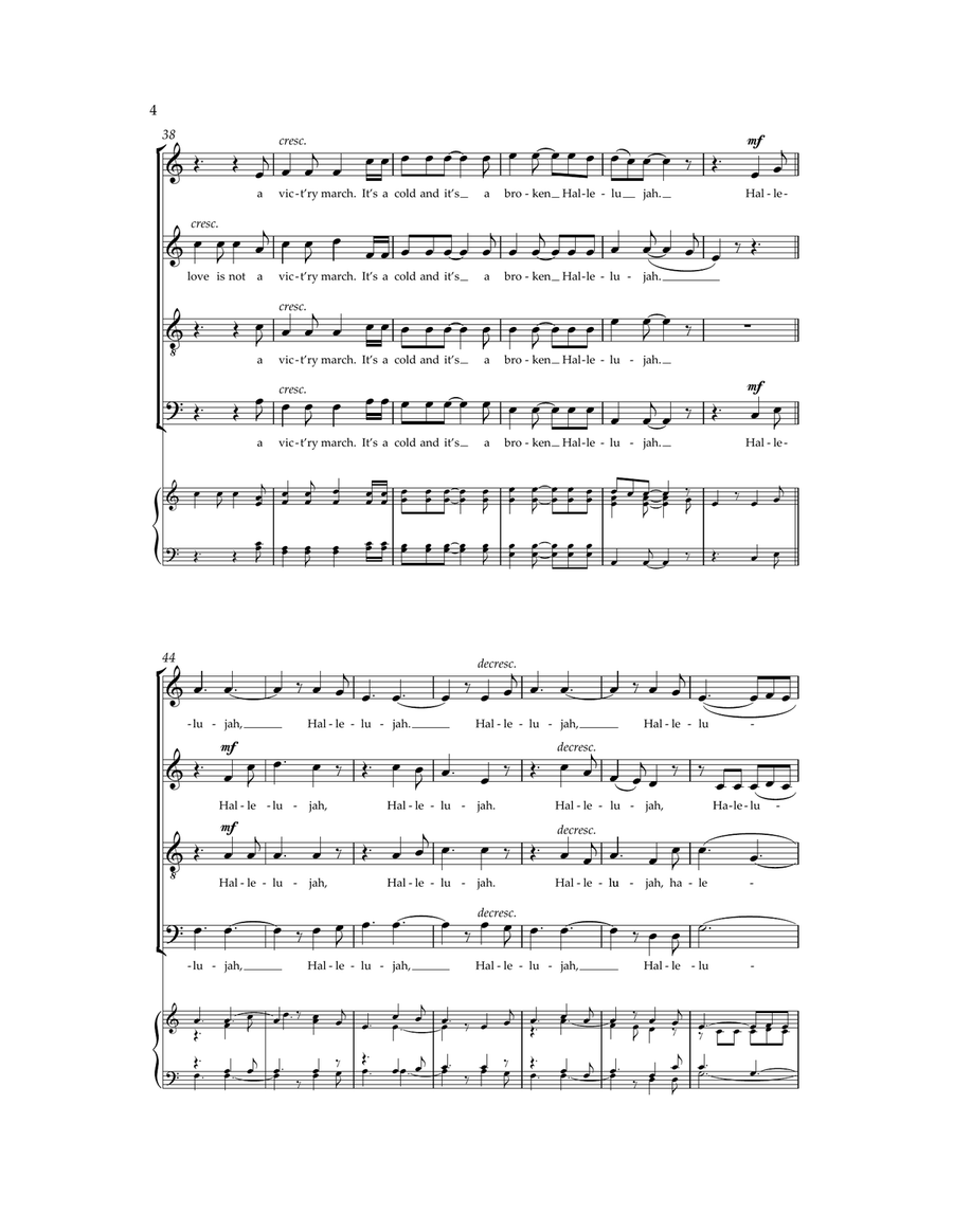 Hallelujah (arr. Barrie Carson Turner) 4-Part scores gallery preview page 4