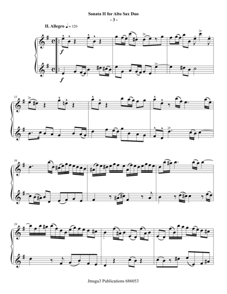 Sammartini: Sonata Op. 1 No. 2 for Alto Sax Duo image number null