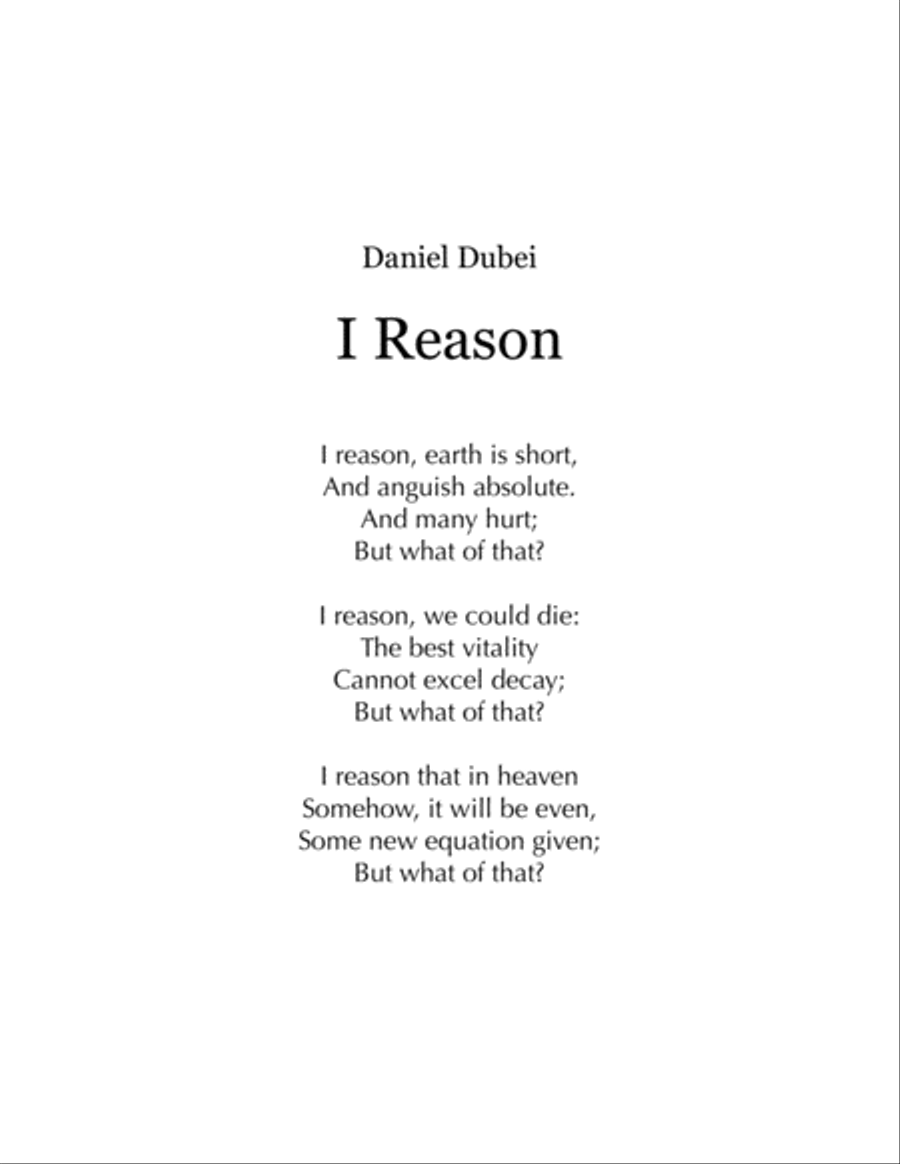 Emily Dickinson's I Reason Voice scores gallery preview page 1