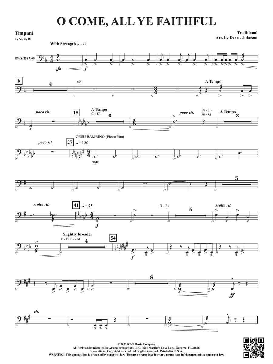 O Come, All Ye Faithful: Timpani Percussion scores gallery preview page 1