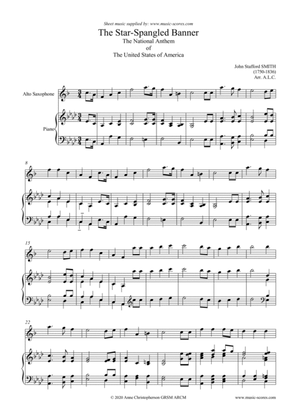 Star Spangled Banner - Alto Saxophone and Piano, with words