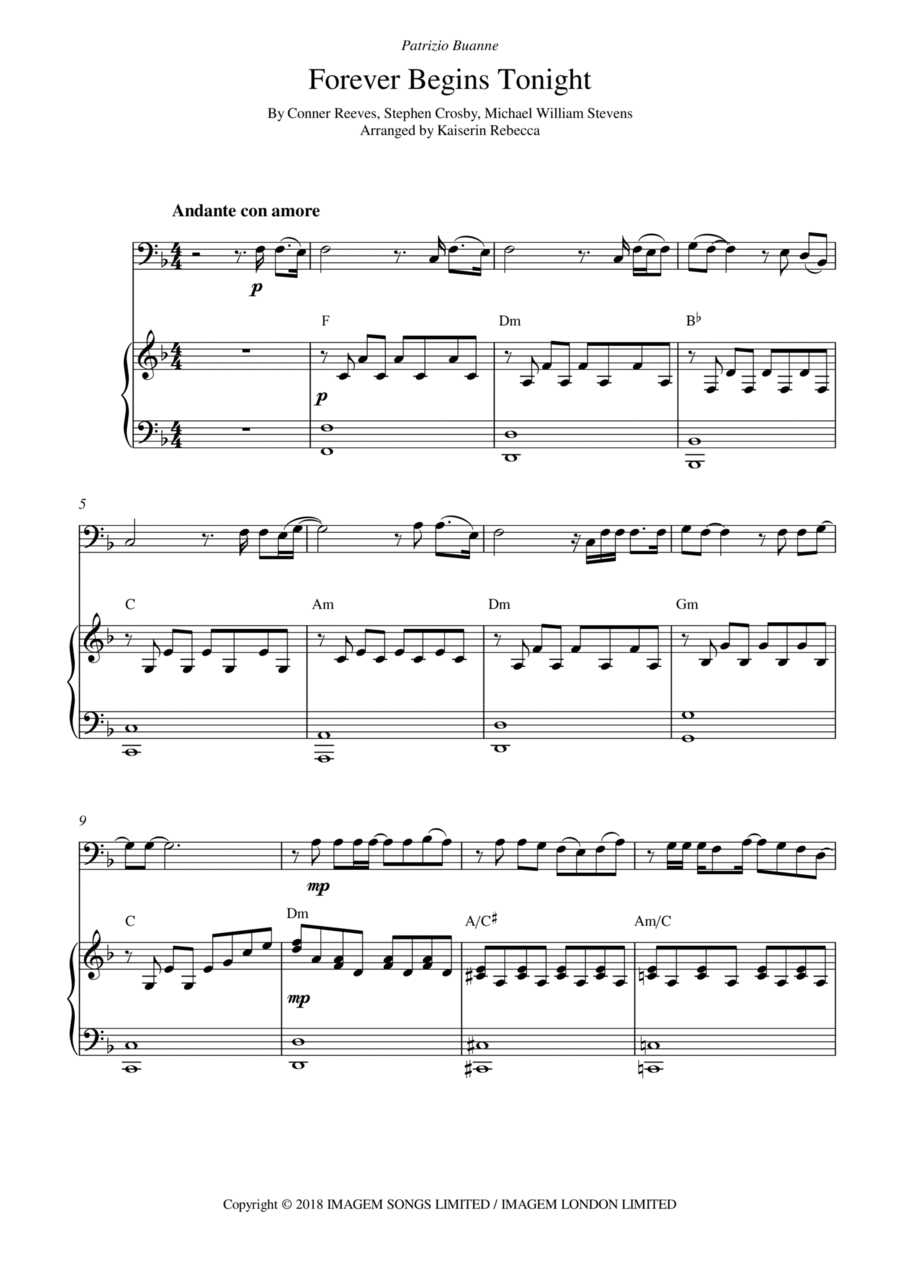 Forever Begins Tonight Forever Begins Tonight Bassoon scores gallery preview page 1