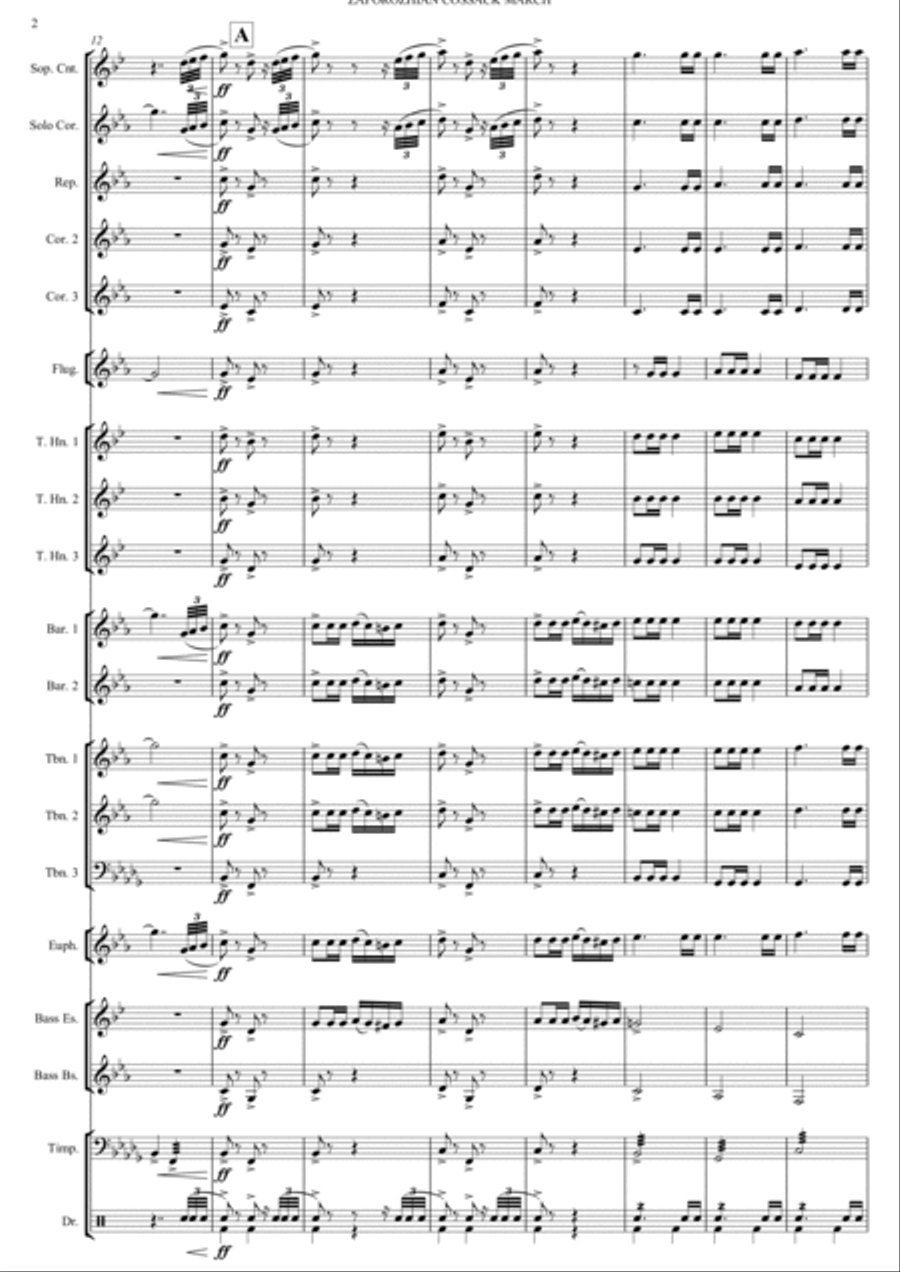 ZAPOROZHIAN COSSACK MARCH Brass Band scores gallery preview page 4