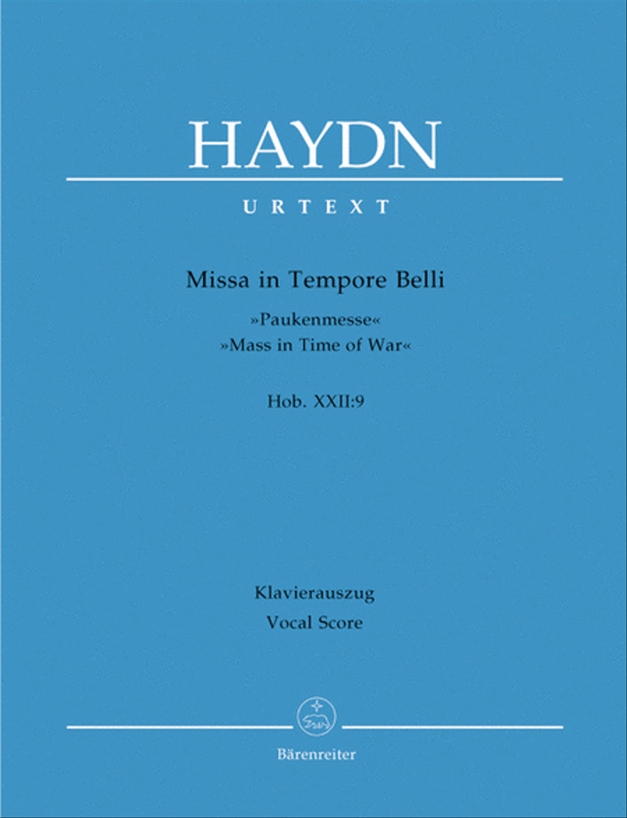 Missa in Tempore Belli Hob.XXII:9 'Mass in Time of War' 4-Part scores gallery preview page 1