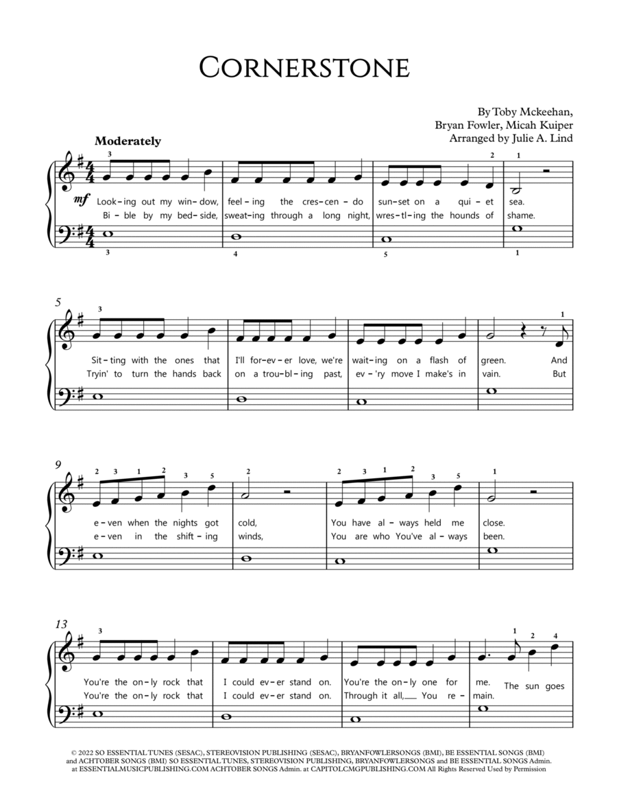 Cornerstone Easy Piano scores gallery preview page 1