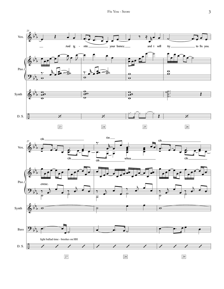 Fix You 4-Part scores gallery preview page 3