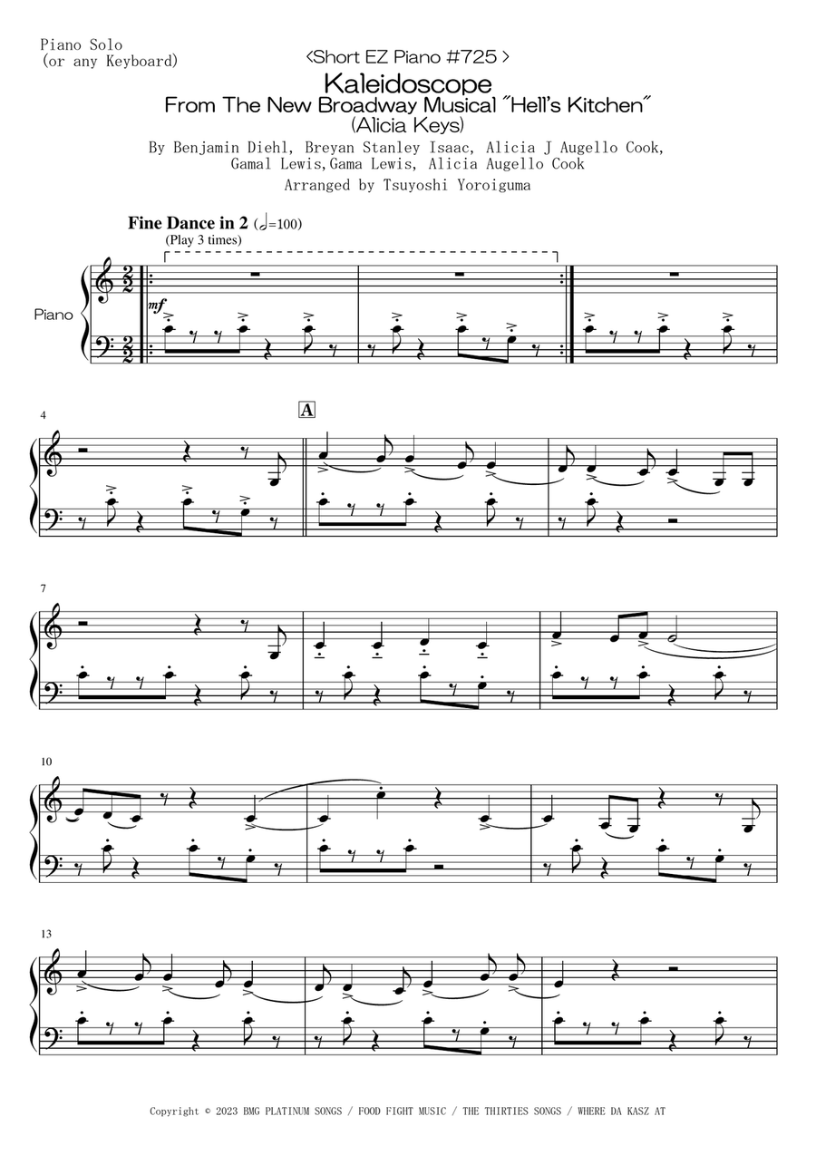 Kaleidoscope Easy Piano scores gallery preview page 1