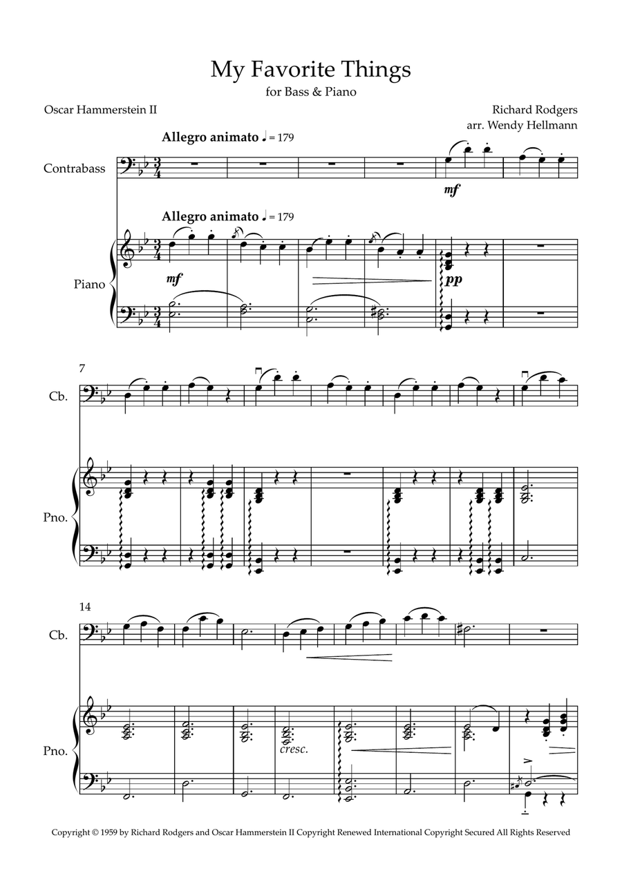 My Favorite Things Double Bass scores gallery preview page 1