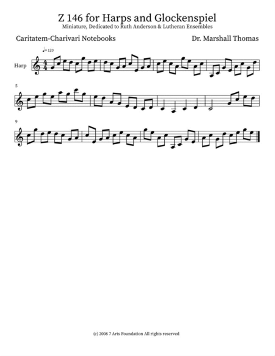Z 146 for Harps and Glockenspiel Glockenspiel scores gallery preview page 3