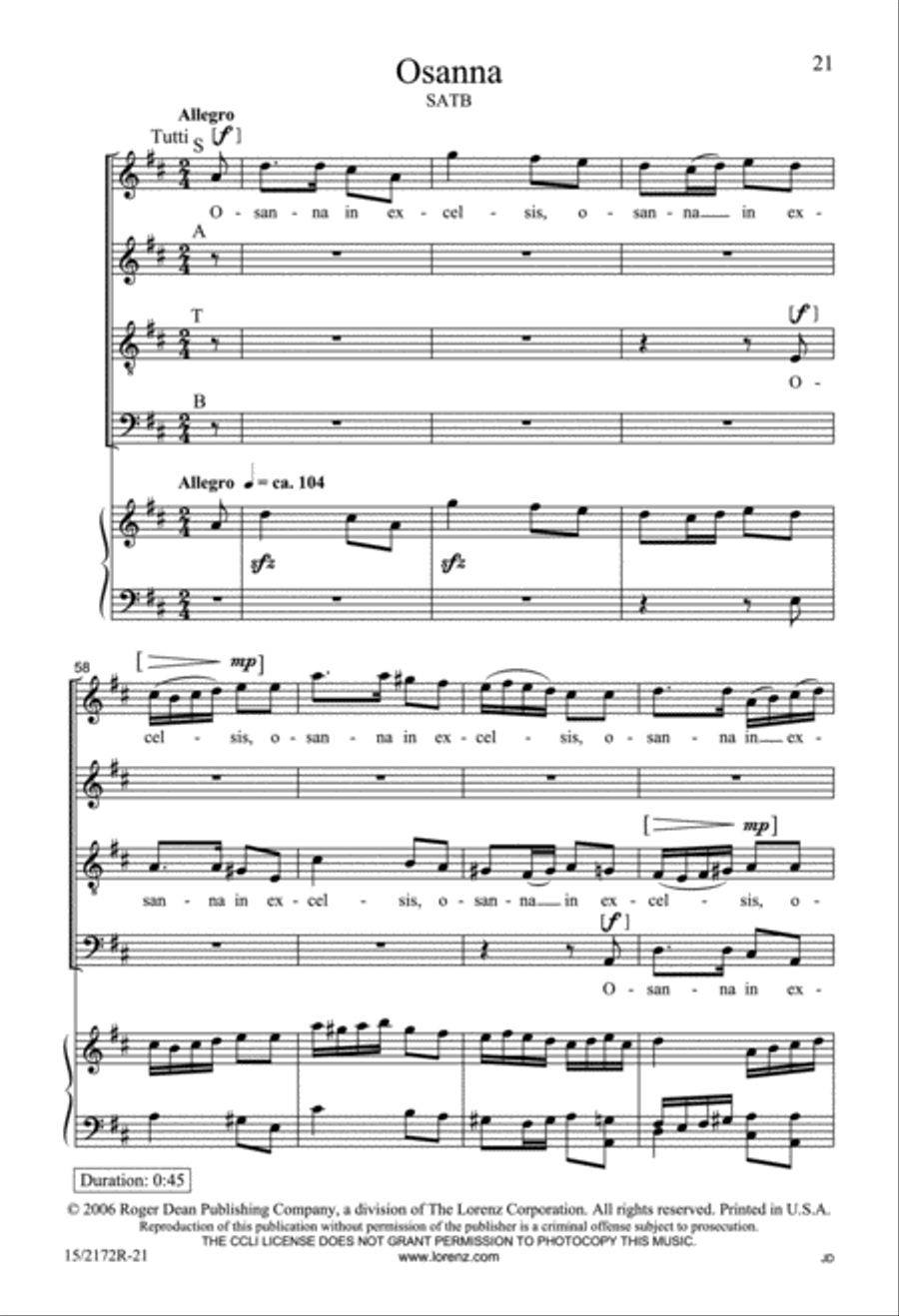 Kyrie, Benedictus and Osanna 4-Part scores gallery preview page 21