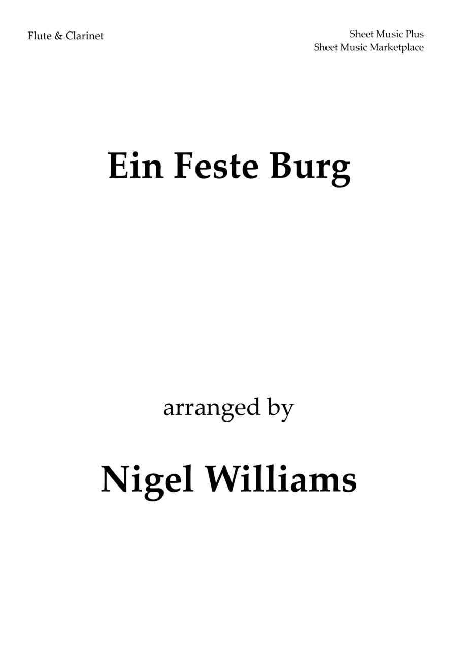 Ein Feste Burg, for Flute and Clarinet Duet Woodwind Duet scores gallery preview page 1
