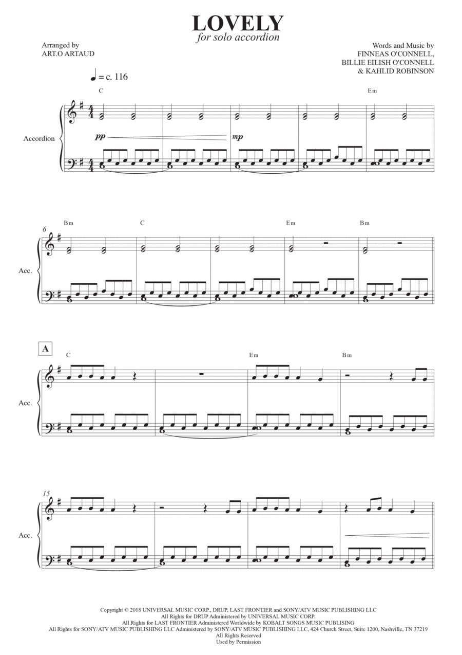 Lovely Lovely Accordion scores gallery preview page 1