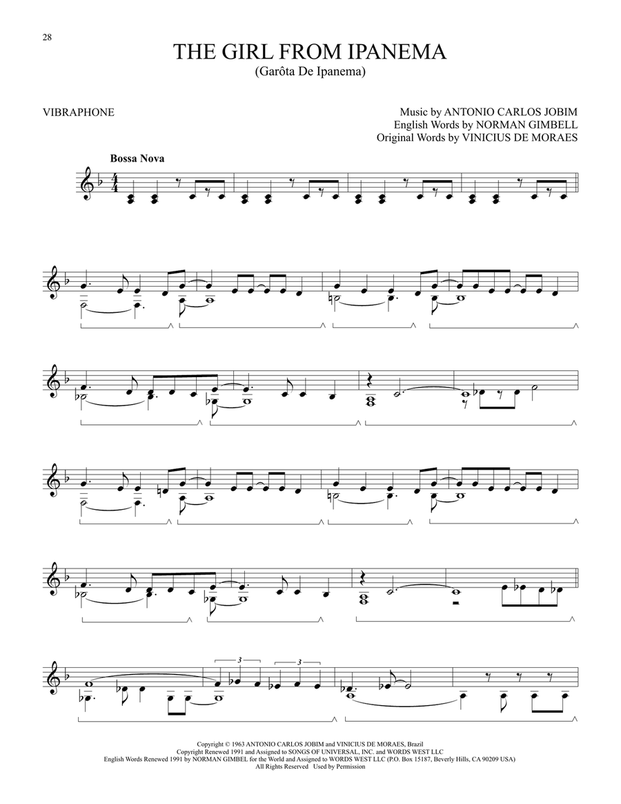 The Girl From Ipanema (feat. Astrud Gilberto) Vibraphone scores gallery preview page 1