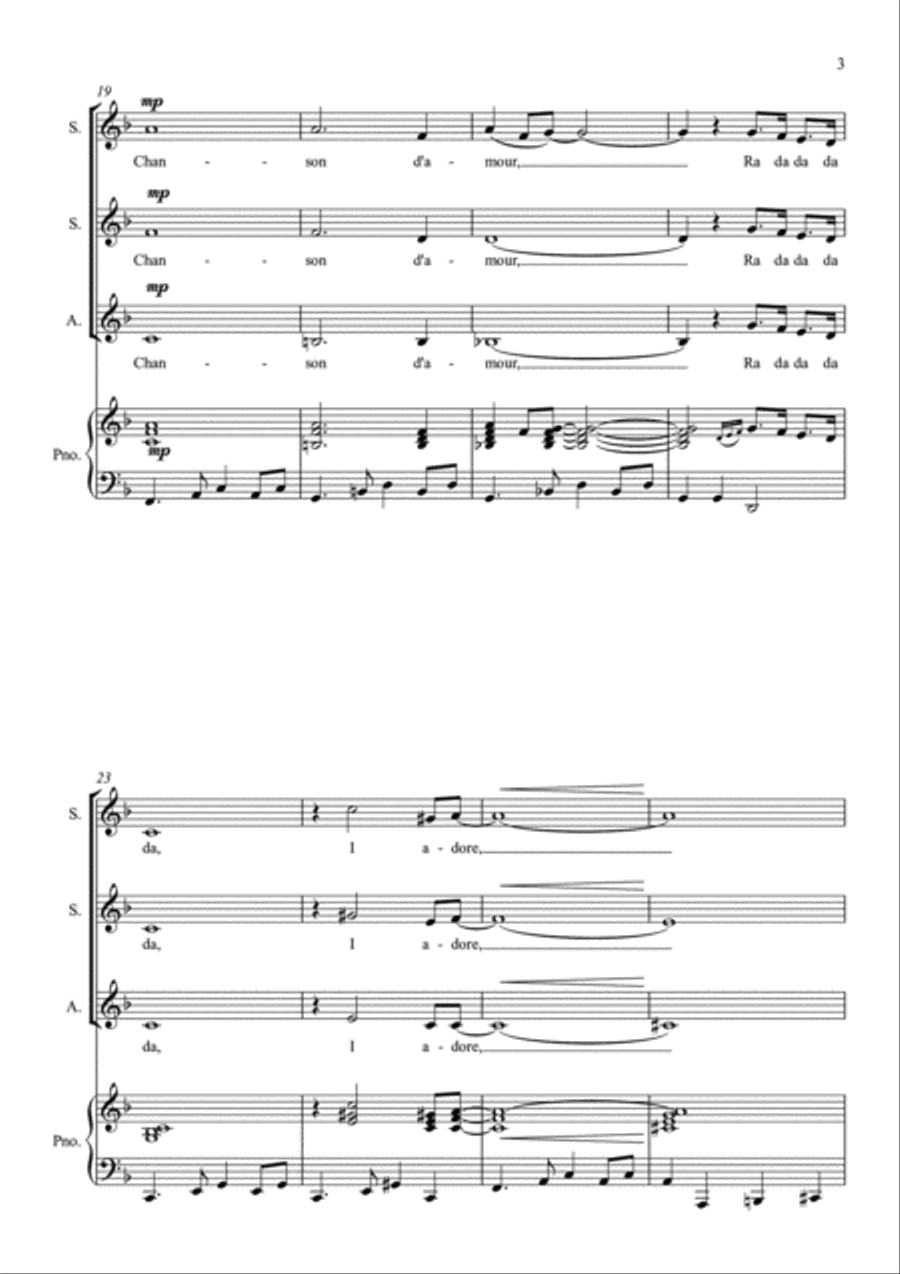 Chanson D'amour SSA scores gallery preview page 4