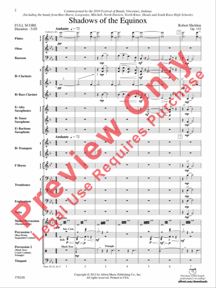 Shadows of the Equinox Shadows of the Equinox Concert Band scores gallery preview page 3