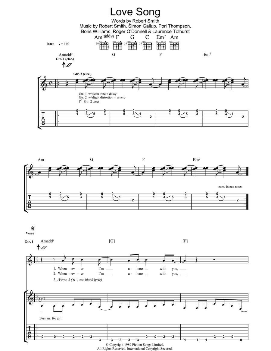 Lovesong Acoustic Guitar scores gallery preview page 1