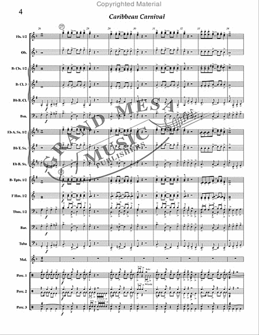 Caribbean Carnival Caribbean Carnival Concert Band scores gallery preview page 5