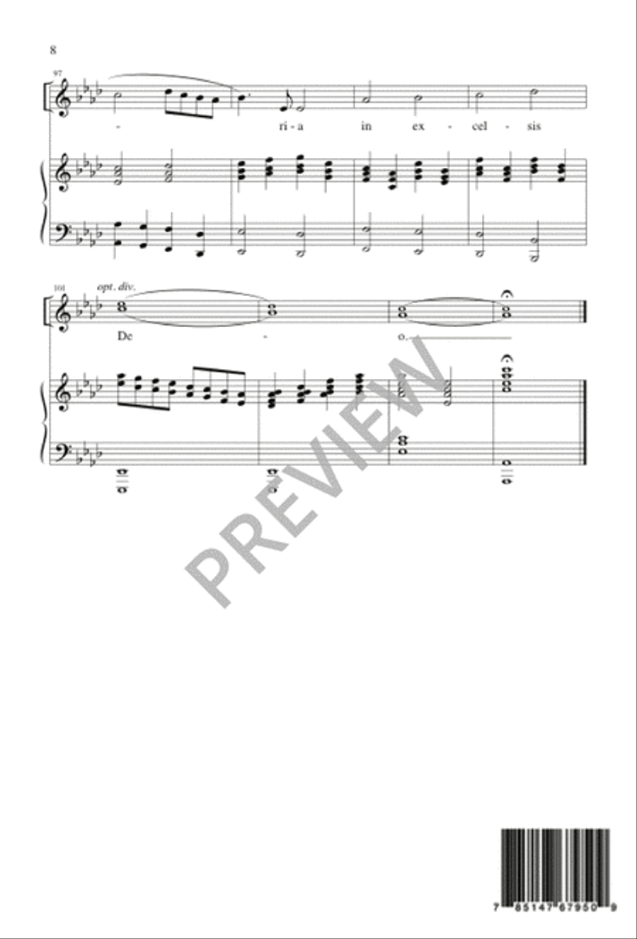 Angels We Have Heard On High Unison Choir scores gallery preview page 8