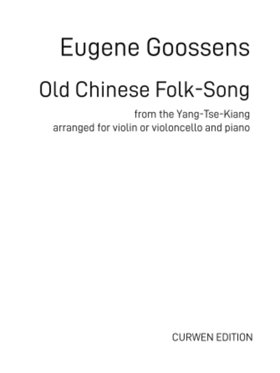 Old Chinese Folk-song Old Chinese Folk-song Cello scores gallery preview page 1