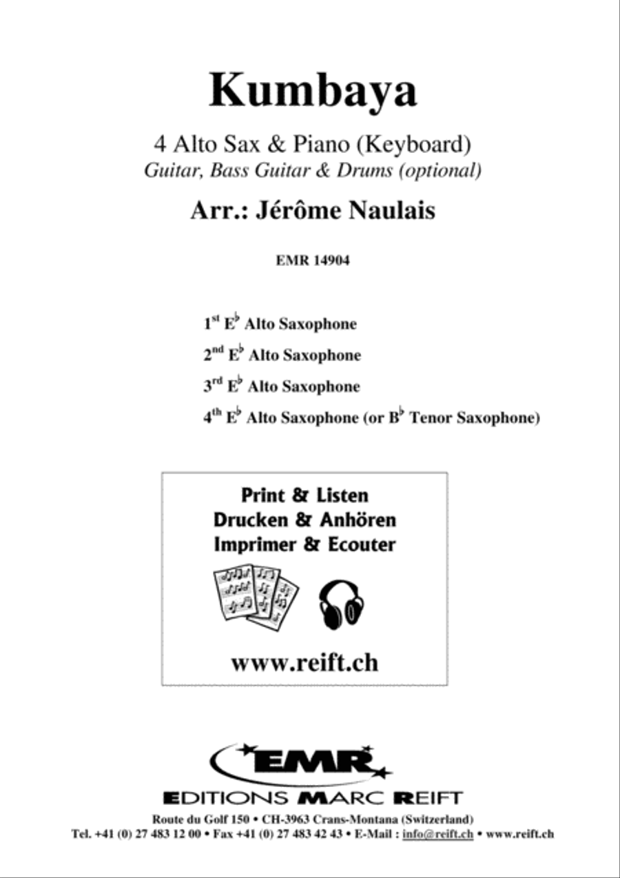 Kumbaya Alto Saxophone scores gallery preview page 2