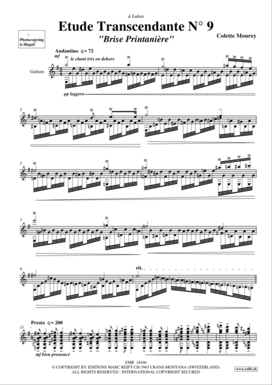 Etude Transcendante No. 9 Classical Guitar scores gallery preview page 3