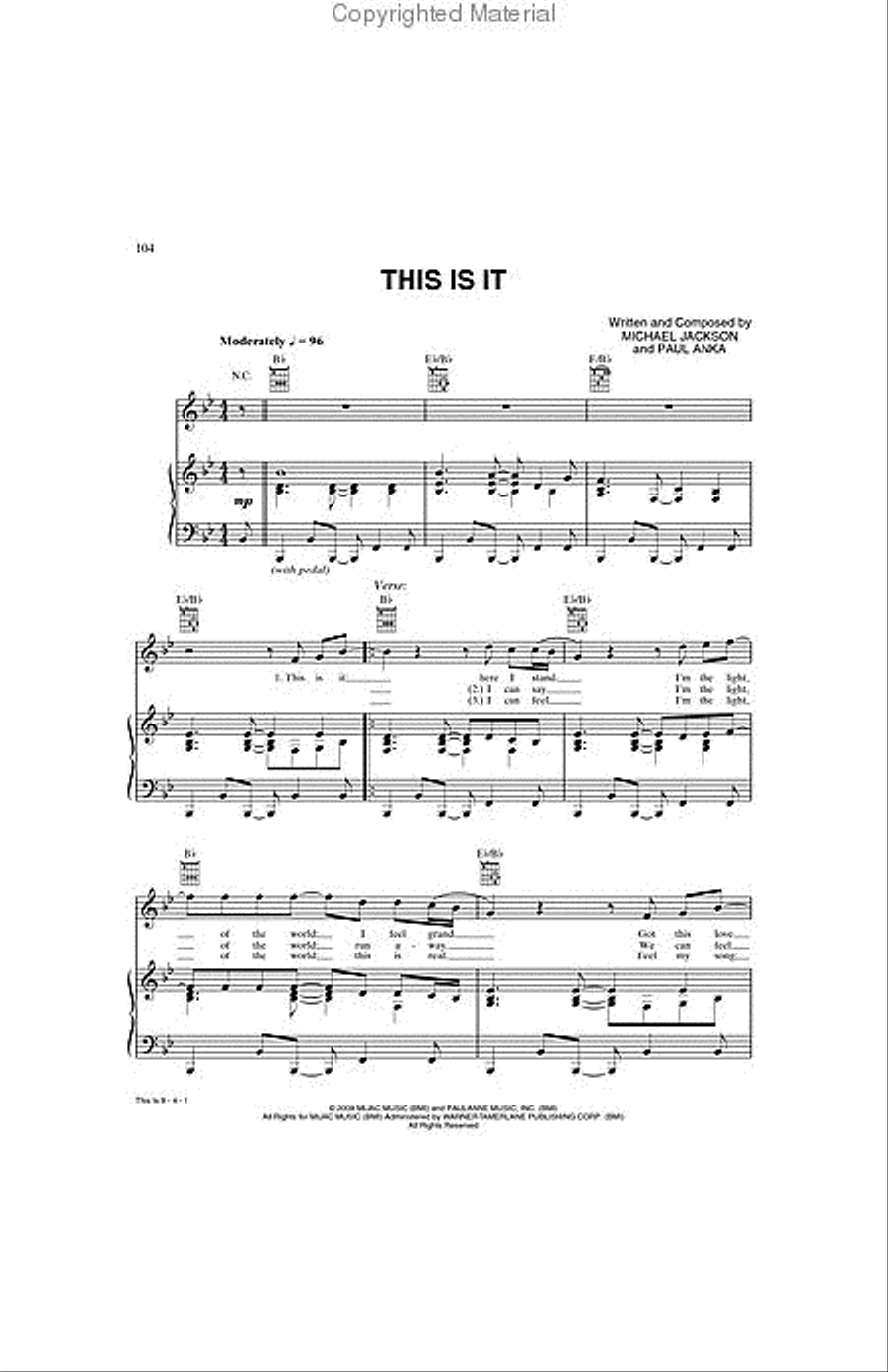 Michael Jackson's This Is It Piano, Vocal, Guitar scores gallery preview page 3