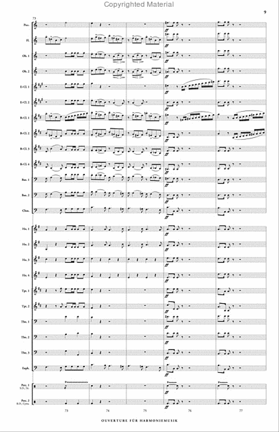 Ouverture fur Harmoniemusik (score & parts) B-Flat Clarinet scores gallery preview page 10