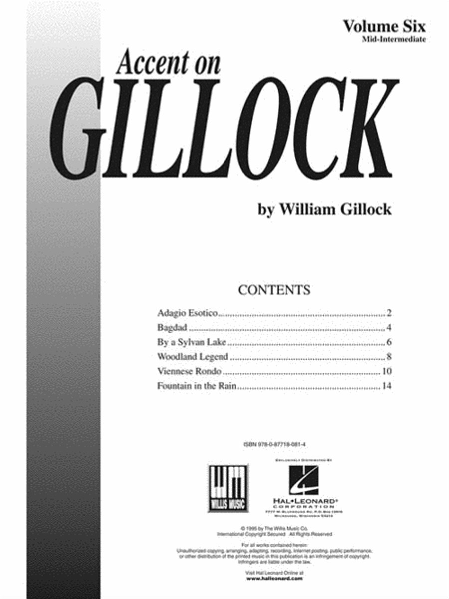 Accent on Gillock Volume 6 Piano Method scores gallery preview page 2