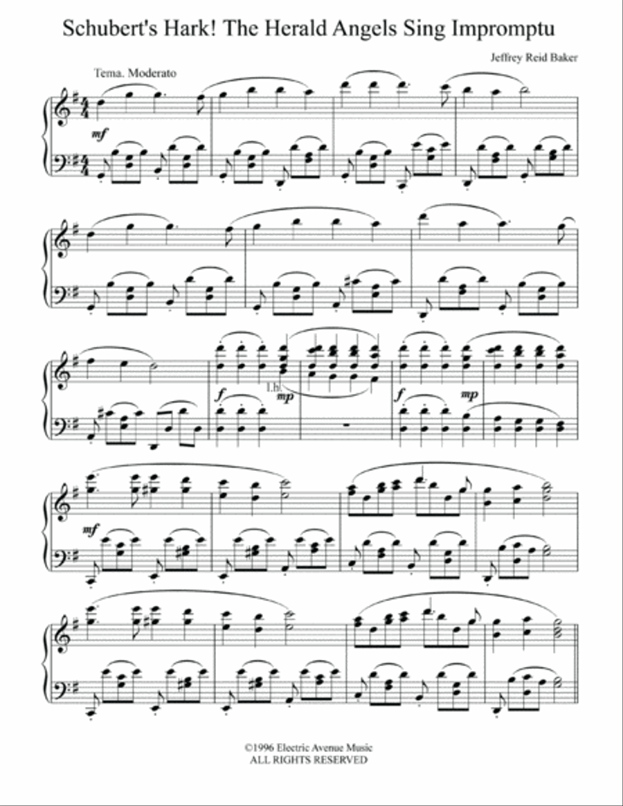 Schubert's Hark! The Herald Angels Sing Impromptu Piano Solo scores gallery preview page 3