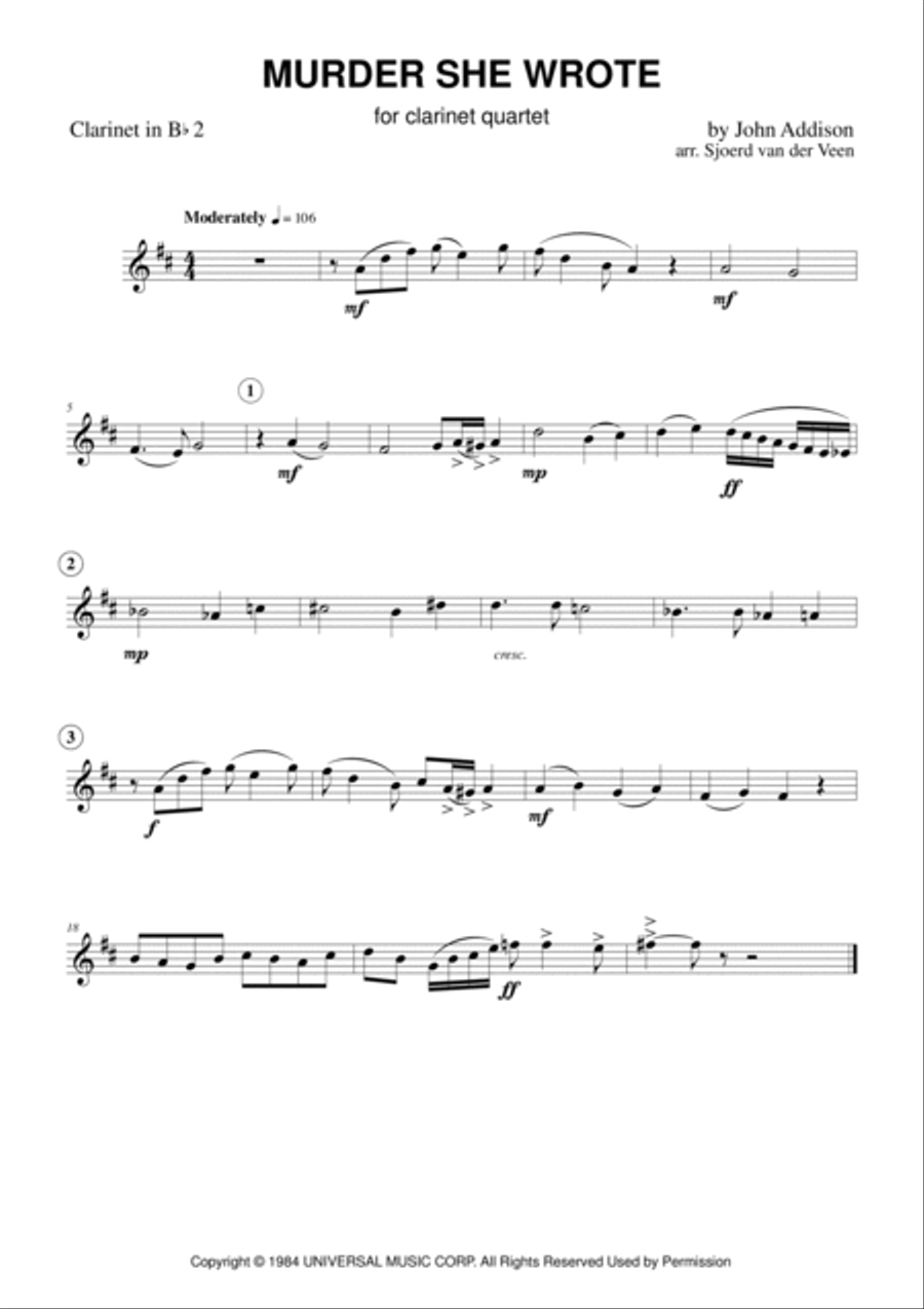 Murder, She Wrote Woodwind Ensemble scores gallery preview page 2