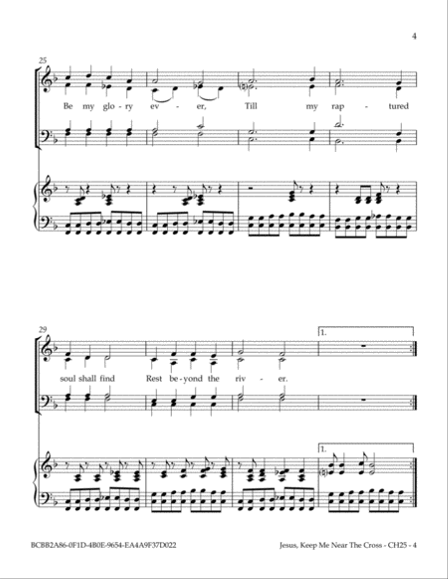 Jesus, Keep Me Near The Cross 4-Part scores gallery preview page 5