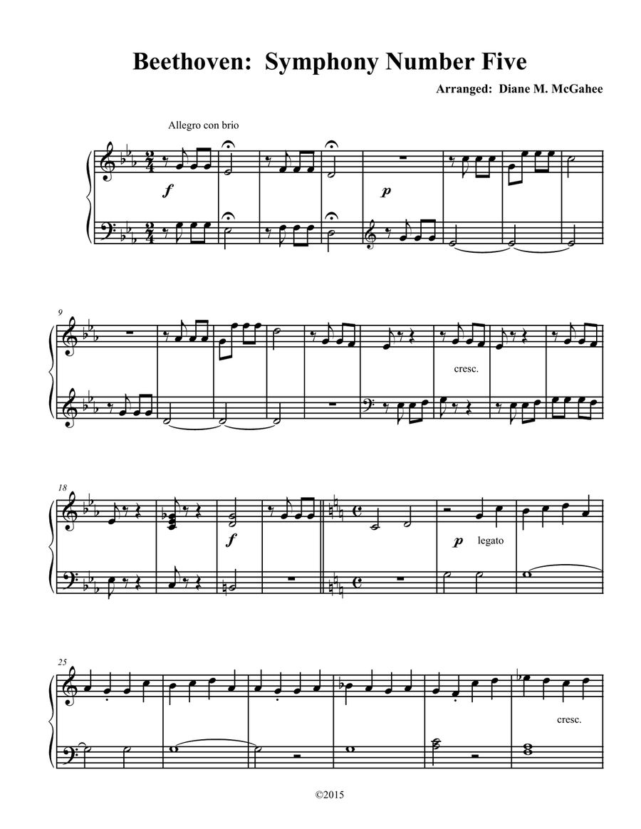Symphony No 5 Beethoven Symphony No 5 Beethoven Small Ensemble scores gallery preview page 1