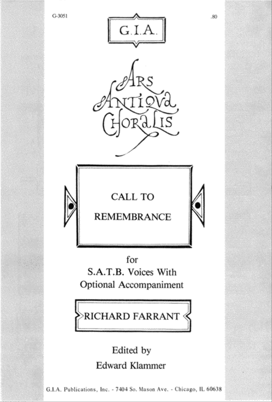 Call to Remembrance 4-Part scores gallery preview page 1