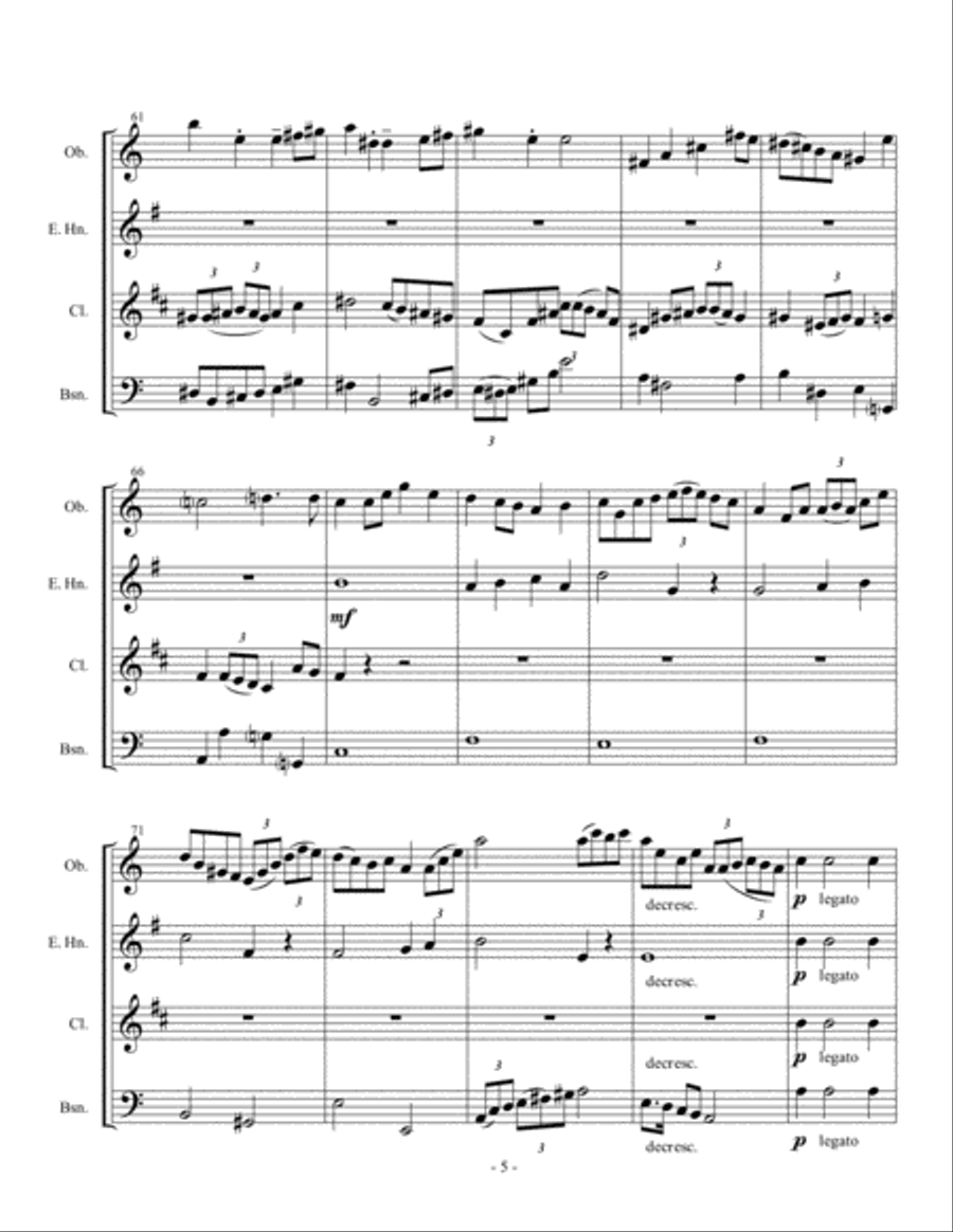 Fugue for Four Winds Woodwind Quartet scores gallery preview page 5