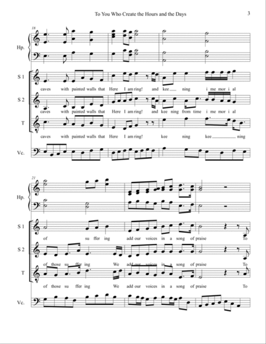 To You Who Create the Hours and the Days Small Ensemble scores gallery preview page 3