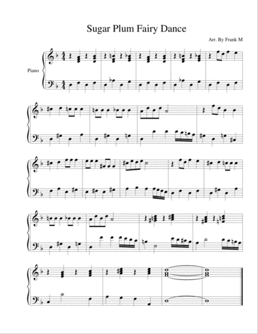 Sugar Plum Fairy Dance (Solo Piano) Piano Solo scores gallery preview page 1