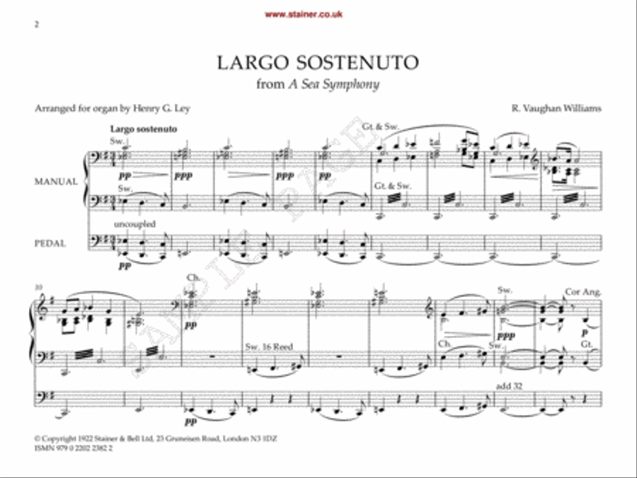 A Vaughan Williams Organ Anthology Organ scores gallery preview page 2