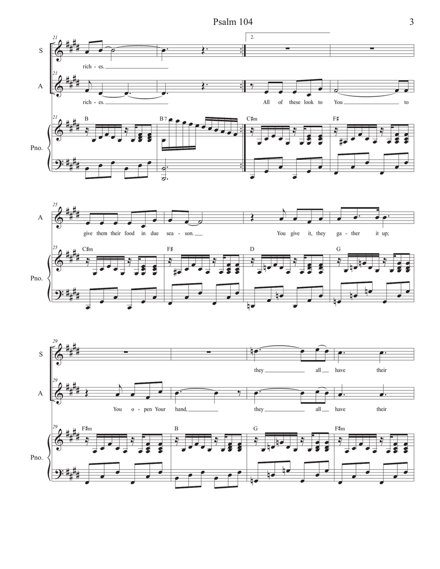Psalm 104 (Duet for Soprano and Alto solo) Alto Voice scores gallery preview page 3
