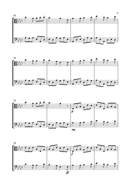 I Saw Three Ships for Viola and Violoncello (Cello) Duet in Ab Major. Intermediate. image number null