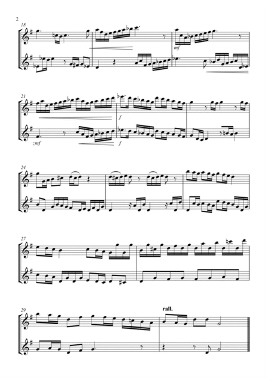 Brandenburg Concerto No. 3: Flute Duet Flute Duet scores gallery preview page 2