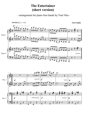 Book cover for The Entertainer (short version) - Piano four hands