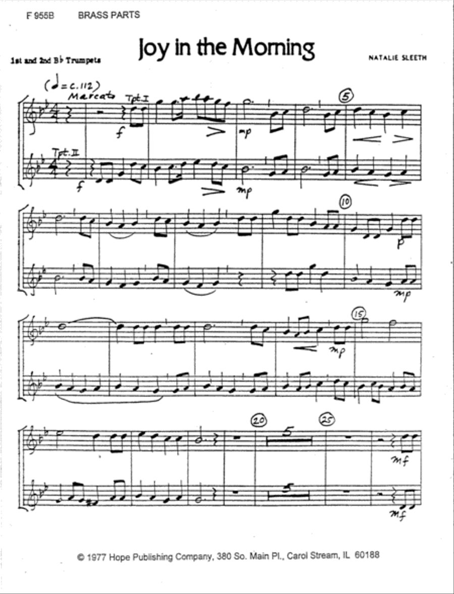 Joy in the Morning Joy in the Morning 4-Part scores gallery preview page 1