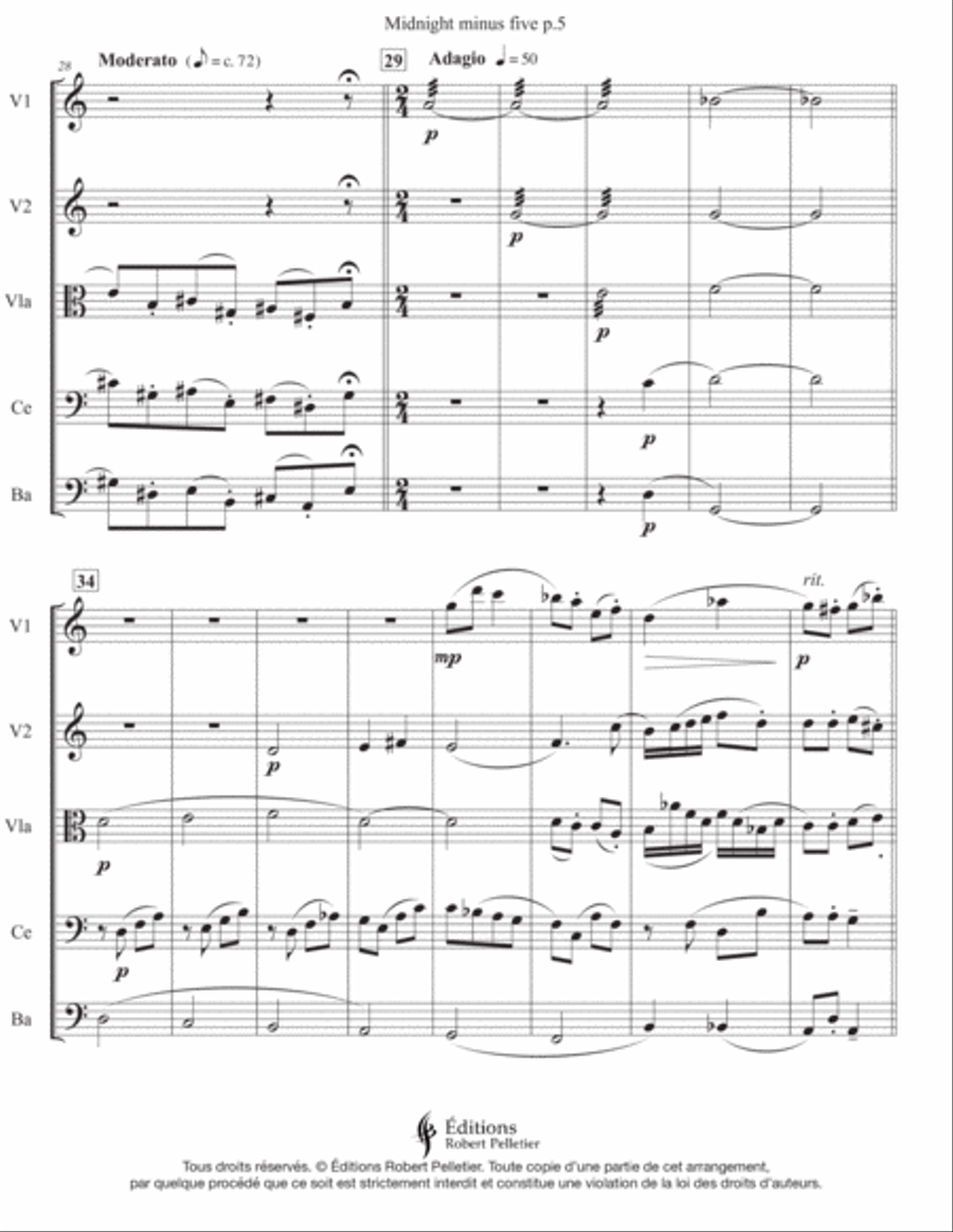 Midnight minus five Midnight minus five String Orchestra scores gallery preview page 5