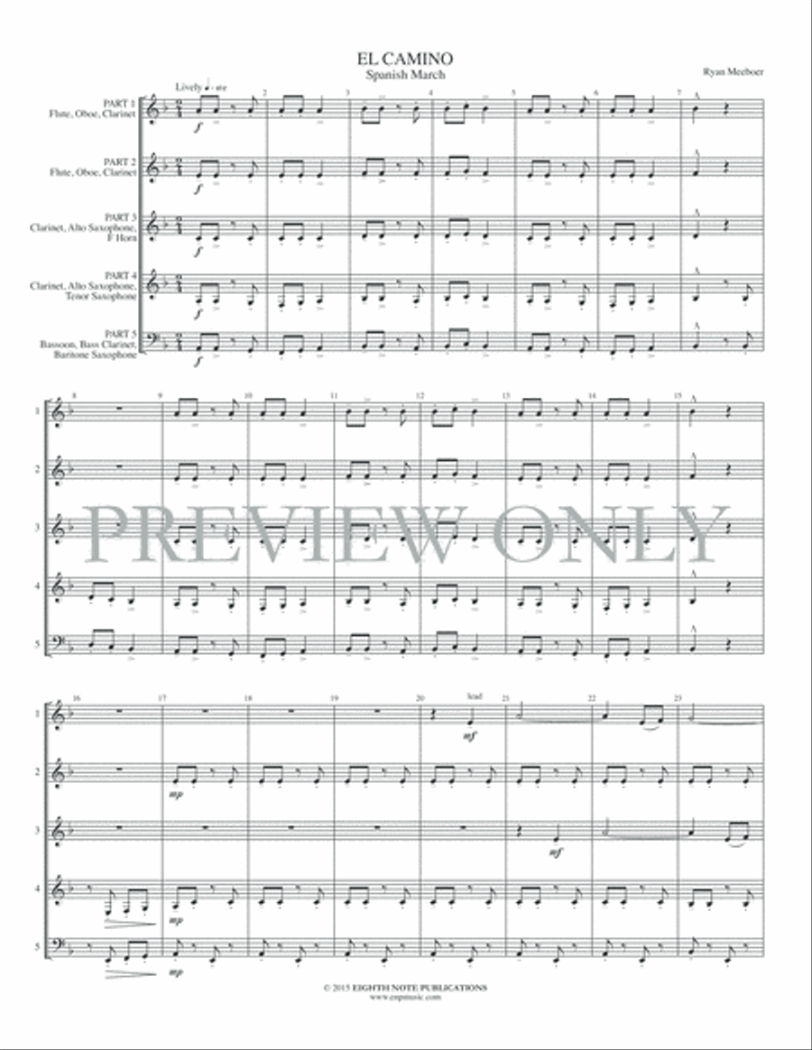 El Camino Woodwind Ensemble scores gallery preview page 3