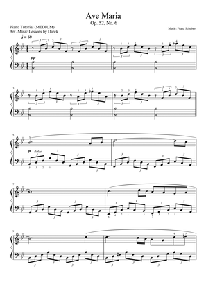 Ave Maria (MEDIUM PIANO) Op. 52, No. 6 [Franz Schubert]